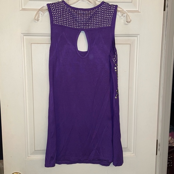 Cache Purple Studded Long Tank Top - Picture 3 of 6